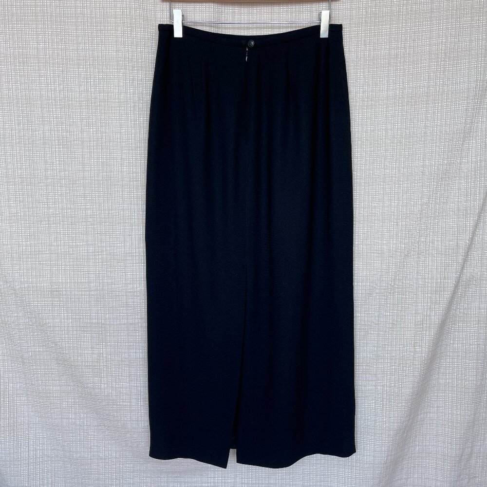 Vintage Black Pencil Skirt Long Column Skirt Modern Elegant Capsule War… - Picture 6 of 13